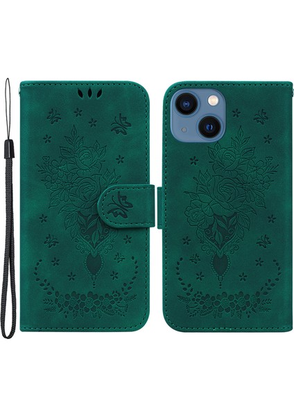 iPhone 15 Plus Stand Cüzdan Telefon Kılıfı, Gül Telefon Deri Kapağı (Yurt Dışından)