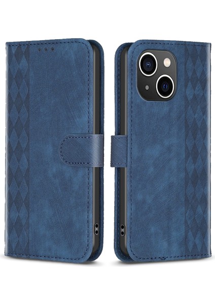 iPhone 15 Plus Cep Telefonu Kasası Standı Cüzdanı Baskılı Rhombus Pu Deri Cep Telefonu Kapağı (Yurt Dışından)