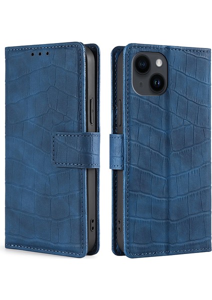 iPhone 15 Plus Şok Geçirmez Cüzdan Cilt Touch Cover Pu Deri Timsah Doku Telefon Kılıfı (Yurt Dışından) fiyatları