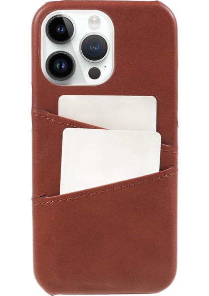 iPhone 15 Pro Max Shockproof Case Pu+Pc Telefon Kapağı 2 Kart Yuvaları Anti-Drop Telefon Kılıfı (Yurt Dışından)