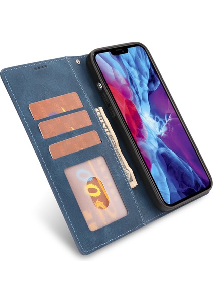 iPhone 15 Plus Slim Fit Cep Telefonu Kılıfı Manyetik Stand Cüzdan Pu Deri Telefon Kapağı Kayışlı (Yurt Dışından) fiyatları