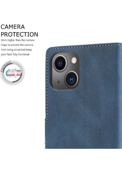 iPhone 15 Plus Slim Fit Cep Telefonu Kılıfı Manyetik Stand Cüzdan Pu Deri Telefon Kapağı Kayışlı (Yurt Dışından) indirimleri