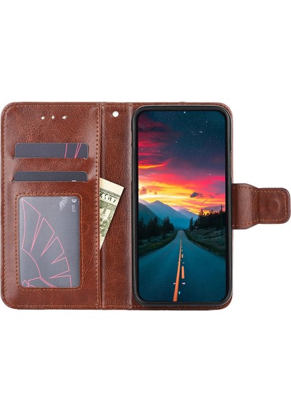 iPhone 15 Telefon Kapağı, Dokulu Pu Deri Cüzdan Stand Telefon Kılıfı Kabuğu (Yurt Dışından)