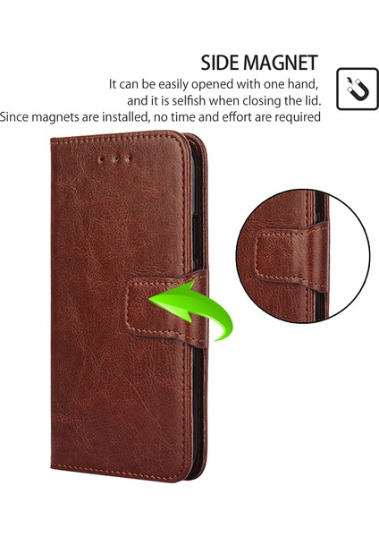 iPhone 15 Telefon Kapağı, Dokulu Pu Deri Cüzdan Stand Telefon Kılıfı Kabuğu (Yurt Dışından)