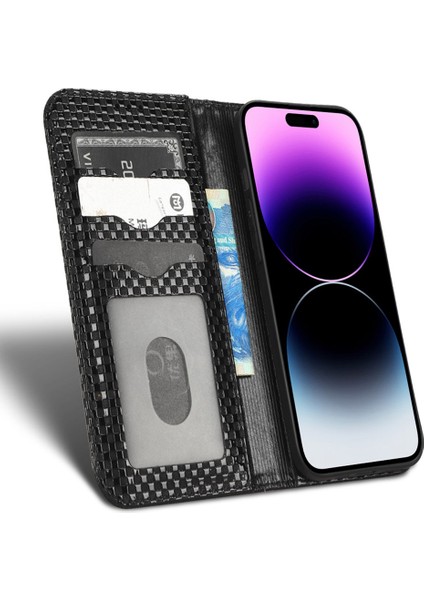 iPhone 15 Plus Deri Stand Kabuğu Plus Baskalı Cüzdan Telefon Kılıfı Manyetik Flip Kapak (Yurt Dışından)