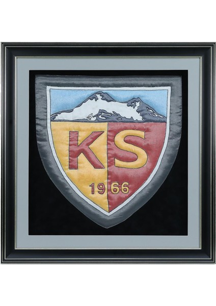 EL İŞÇİLİĞİ KAYSERİSPOR ARMASI TÜL ALTI NAKIŞ TEKNİĞİ TABLO 73*70 cm - 5851