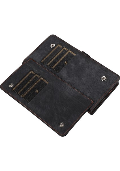 iPhone 15 Plus Görüntüleme Stand Cüzdan Kılıfı 9 Kart Yuvaları Zipper Cep Pu Deri Telefon Kapağı Kayış (Yurt Dışından) fiyatları