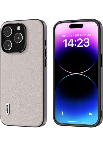 iPhone 15 Pro Telefon Kılıfı Anti-Cratch Inek Deri+Pc+Tpu Kapak (Yurt Dışından)