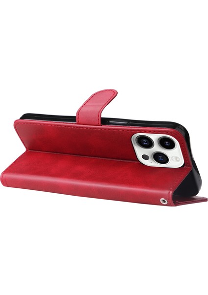 iPhone 15 Pro Buzağı Dokulu Telefon Kılıfı Fermuarlı Cüzdan Katlanabilir Stand Anti-Scratch Cep Telefonu Kapağı (Yurt Dışından) indirimleri