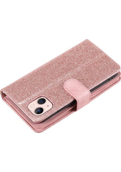 iPhone 15 Koruyucu Kasa Fermuar Cep 9 Kart Yuvası Telefon Kapağı Kayışla Pu Deri Telefon Kasası (Yurt Dışından)