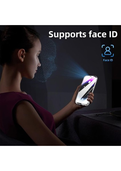 iPhone 15 Plus Manyetik Adsorpsiyon Metal Çerçevesi + Çift Taraflı Temperli Cam Telefon Kapağı Telefon Kasası (Yurt Dışından)