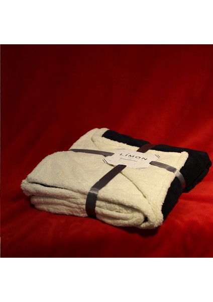 Özel Üretim Çift Taraflı Kadife ve Yünlü Lüks Lacivert Tv Battaniyesi (160X200)