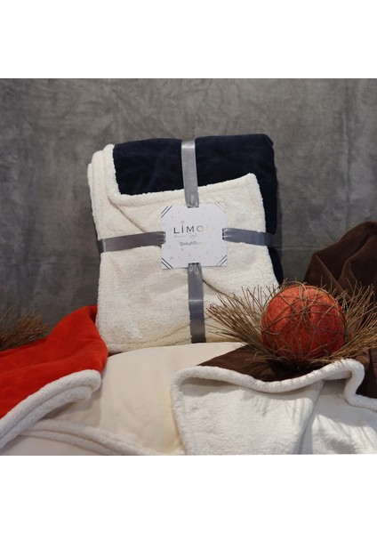 Özel Üretim Çift Taraflı Kadife ve Yünlü Lüks Lacivert Tv Battaniyesi (160X200) fiyatları