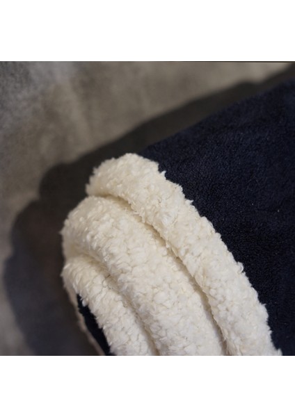 Özel Üretim Çift Taraflı Kadife ve Yünlü Lüks Lacivert Tv Battaniyesi (160X200) indirimleri