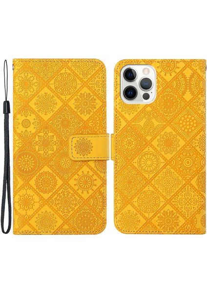 iPhone 15 Pro Folio Flip Stand Telefon Kapağı Deri Cüzdan Kılıfı (Yurt Dışından)