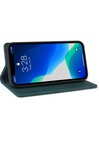iPhone 15 Pro Telefon Kılıfı Rfıd Engelleme Cilt Touch Hissedme Kapak Pu Deri Stand Cüzdan (Yurt Dışından)