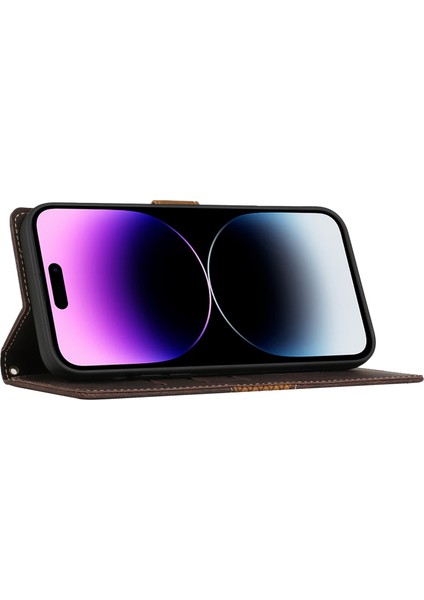 iPhone 15 Pro Cüzdan Deri Kılıfı, Stand Grid Ekleme Koruyucu Telefon Kapağı Kayışlı (Yurt Dışından) modelleri