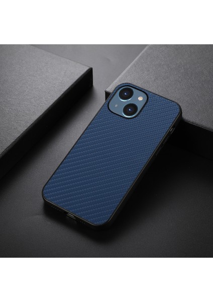 iPhone 15 Plus Pu Deri Kaplamalı Tpu Mobil Kasa Karbon Fiber Doku Telefon Kapağı (Yurt Dışından)