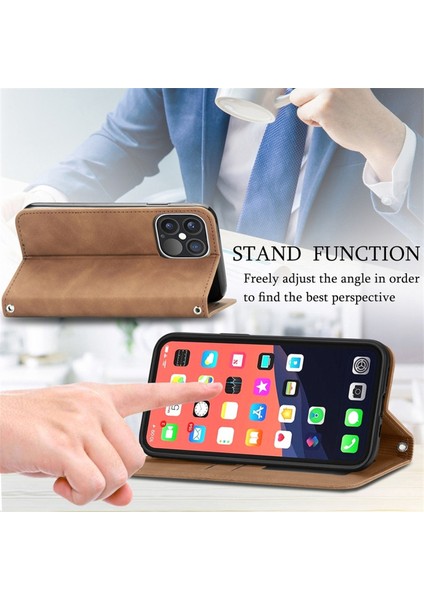 iPhone 15 Pro Max Retro Pu Deri Kart Tutucu Telefon Kılıfı Cilt Touch Flip Stand Kapağı (Yurt Dışından) modelleri