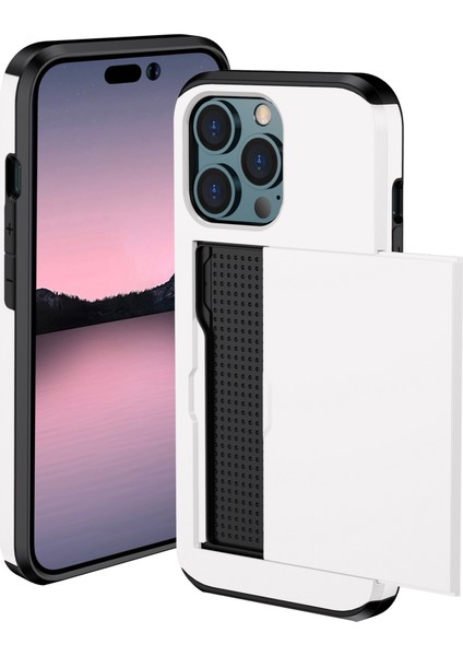 iPhone 15 Pro Tpu + Pc Çift Katmanlı Telefon Koruyucu Kılıf Slayt Kartı Tutucu Telefon Kapağı (Yurt Dışından) fiyatları