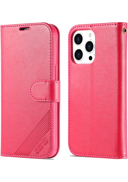 iPhone 15 Pro Pu Deri Telefon Kapağı, Stand Cüzdanı ile Tam Koruma Telefon Kılıfı (Yurt Dışından)