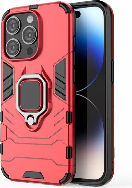iPhone 15 Pro Max Tpu+Pc Bırak-Kötü Telefon Kılıf Halka Tutucu Kickstand Cover (Yurt Dışından)