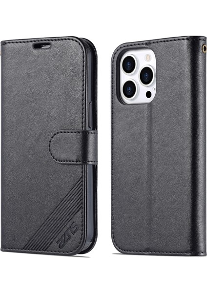 iPhone 15 Pro Pu Deri Telefon Kapağı, Stand Cüzdanı ile Tam Koruma Telefon Kılıfı (Yurt Dışından)