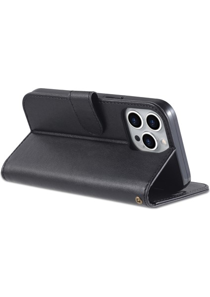 iPhone 15 Pro Pu Deri Telefon Kapağı, Stand Cüzdanı ile Tam Koruma Telefon Kılıfı (Yurt Dışından)
