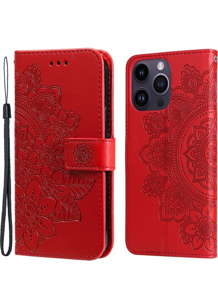 iPhone 15 Pro Max Stand Telefon Kılıf Cüzdan Tpu+Pu Deri Kapak Kabuğu (Yurt Dışından)
