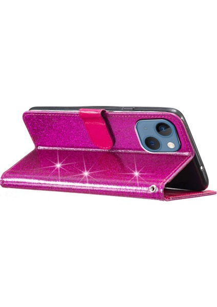 iPhone 15 Plus Işıltılı Pu Deri Cüzdan Kılıfı Stand Anti-Çizelge Telefon Kapağı (Yurt Dışından)