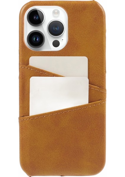 iPhone 15 Pro Max Shockproof Case Pu+Pc Telefon Kapağı 2 Kart Yuvaları Anti-Drop Telefon Kılıfı (Yurt Dışından)