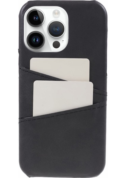 iPhone 15 Pro Max Shockproof Case Pu+Pc Telefon Kapağı 2 Kart Yuvaları Anti-Drop Telefon Kılıfı (Yurt Dışından)