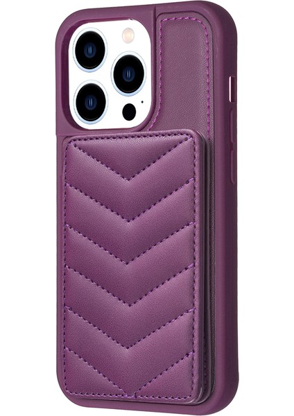 iPhone 15 Pro Max Cep Telefonu Kapağı, Kickstand Card Tutucu Telefon Kabuğu Tpu+Pu Deri Kılıf (Yurt Dışından)