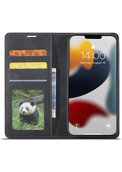iPhone 15 Pro Max Cilt Touch Pu Deri Manyetik Telefon Vaka Telefon Kapak Cüzdan (Yurt Dışından) modelleri
