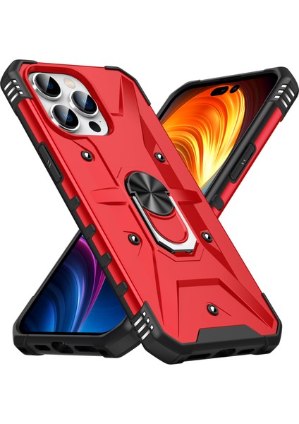 iPhone 15 Pro Pc+ Tpu Telefon Kılıfı Döndürme Halkası Tutucu Çubuğu Kapağı (Yurt Dışından)