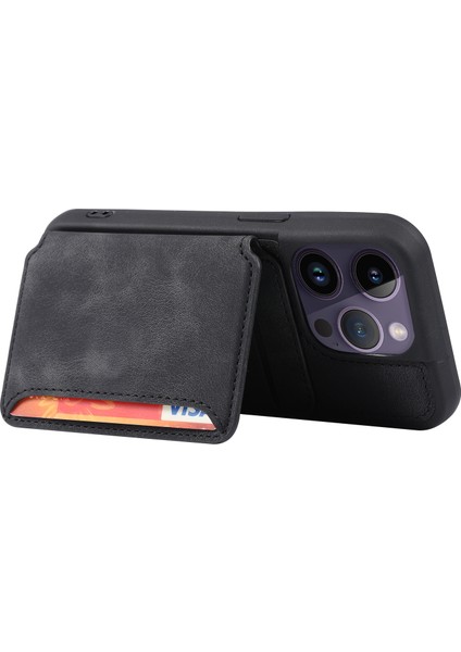 iPhone 15 Pro Max Deri Kaplamalı Tpu Telefon Kılıfı Rfıd Engelleme Cüzdan Anti-Fall Kapak Kickstand ile (Yurt Dışından) modelleri