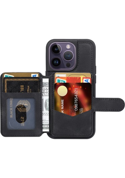 iPhone 15 Pro Max Deri Kaplamalı Tpu Telefon Kılıfı Rfıd Engelleme Cüzdan Anti-Fall Kapak Kickstand ile (Yurt Dışından) indirimleri