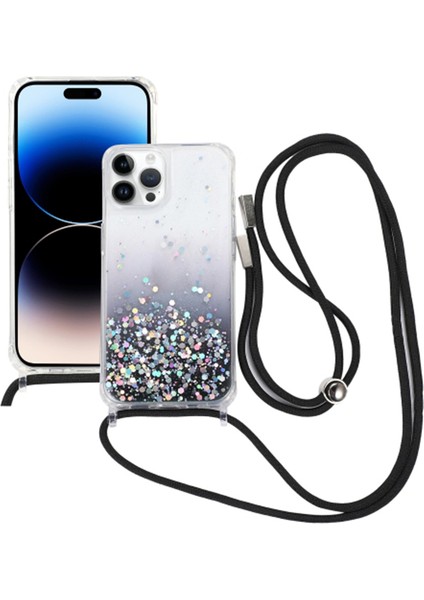 iPhone 15 Plus Epoksi Çizilmez Telefon Kılıfı Ince Kordonlu Quicksand Darbeye Dayanıklı Tpu Kılıf (Yurt Dışından)