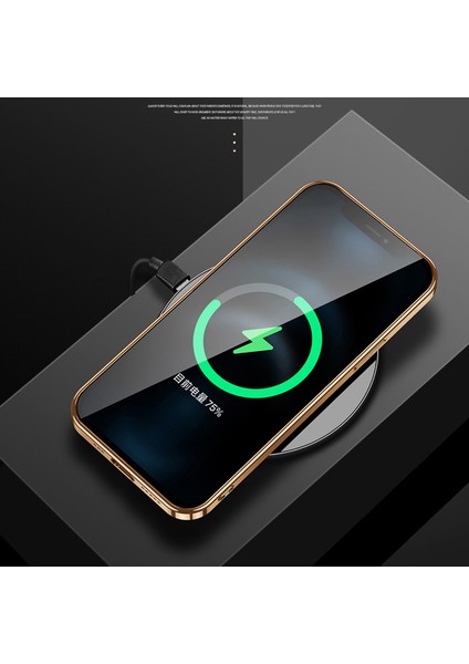 iPhone 15 Pro Max Elektro Kaplama Kapak Litchi Doku Pu Deri Kaplamalı Pc+Tpu Telefon Kılıfı (Yurt Dışından)