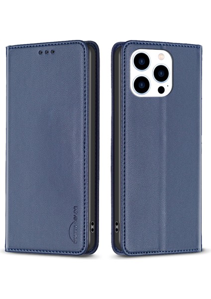 iPhone 15 Pro Max Pu Deri Şok Geçirmez Kapak Kart Tutucu Stand Telefon Kılıfı (Yurt Dışından)