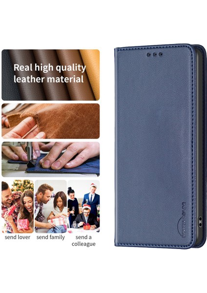 iPhone 15 Pro Max Pu Deri Şok Geçirmez Kapak Kart Tutucu Stand Telefon Kılıfı (Yurt Dışından)