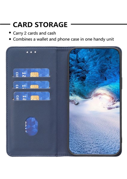 iPhone 15 Pro Max Pu Deri Şok Geçirmez Kapak Kart Tutucu Stand Telefon Kılıfı (Yurt Dışından)