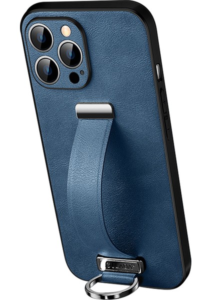 iPhone 15 Pro Max Case Crazy Horse Texture Pu+Pc+Tpu Telefon Kabuğu Strap Kickstand (Yurt Dışından)