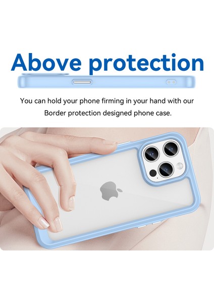 iPhone 15 Pro Tpu+Akrilik Şok Geçirmez Cep Telefonu Arka Kapağı Net Koruyucu Kasa (Yurt Dışından)