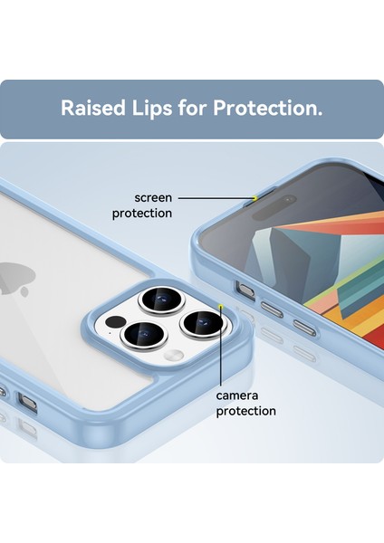 iPhone 15 Pro Tpu+Akrilik Şok Geçirmez Cep Telefonu Arka Kapağı Net Koruyucu Kasa (Yurt Dışından)