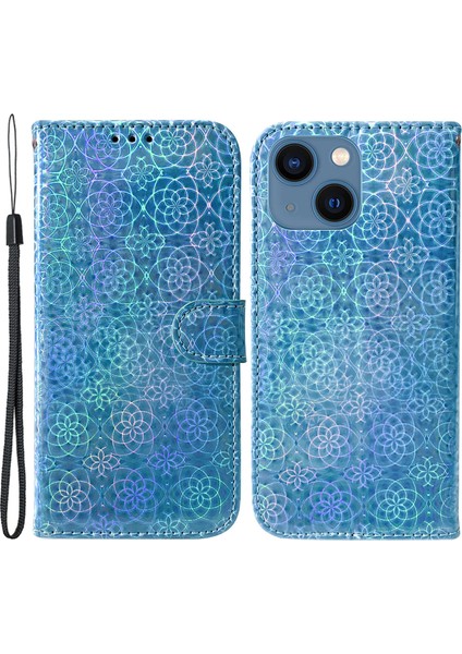 iPhone 15 Plus Göz Kamaştırıcı Telefon Kapağı, Stand Cüzdan Pu Deri Kılıf (Yurt Dışından)