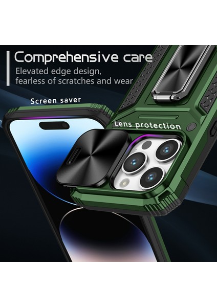 iPhone 15 Pro Lens Koruma Telefon Kılıf Anti-Çizgi Pc+Tpu Kickstand Cover (Yurt Dışından) fırsatları