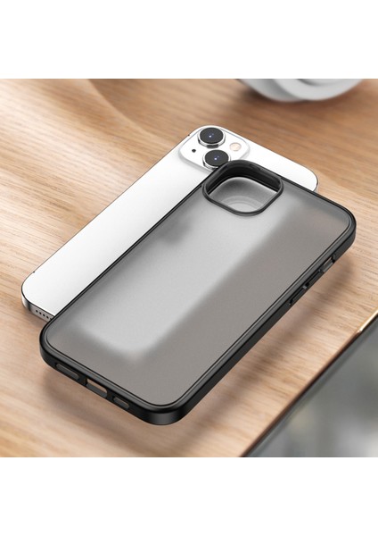 iPhone 15 Plus Tpu + Pc Fingerprint Anti Telefon Çantası Buzlu Yarı Saydam Arka Kapak (Yurt Dışından)