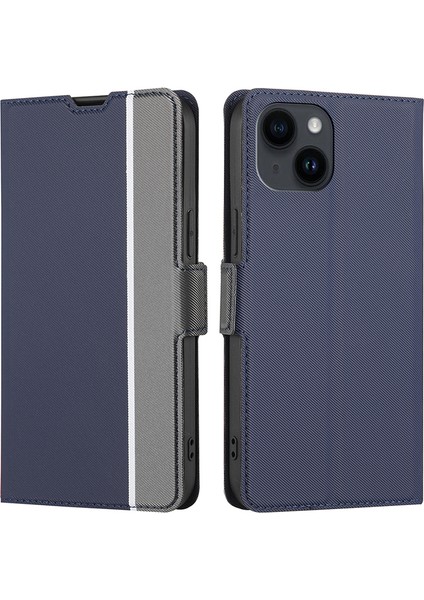 iPhone 15 Stand Anti-Cratch Tpu+Pu Deri Duvar Doku Doku Telefon Kapak Kartı Tutucu Kabuğu (Yurt Dışından)