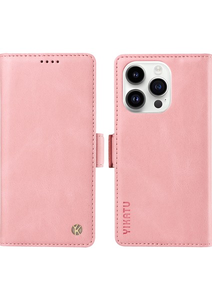 iPhone 15 Pro Max Pu Deri Telefon Kılıfı, Cilt Touch Şok Geçirmez Cüzdan Stand Kapağı (Yurt Dışından)